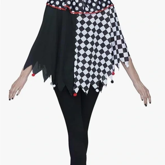 Adult Halloween Costume - Women's Clown Poncho - stick on face jewels included. - Picture 2 of 10